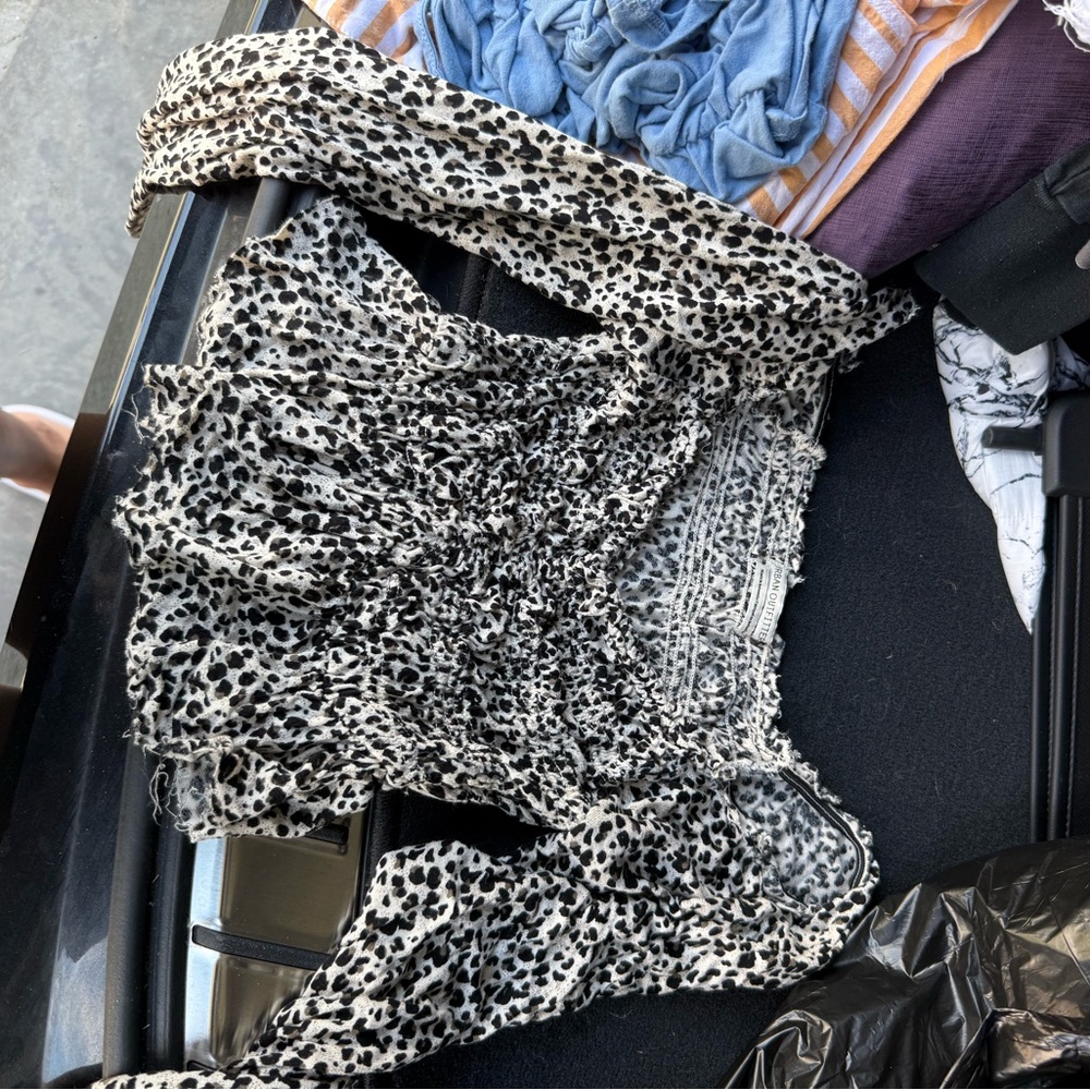 Urban Outfitters Black and White Animal Print Top